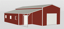 A digital illustration of red house